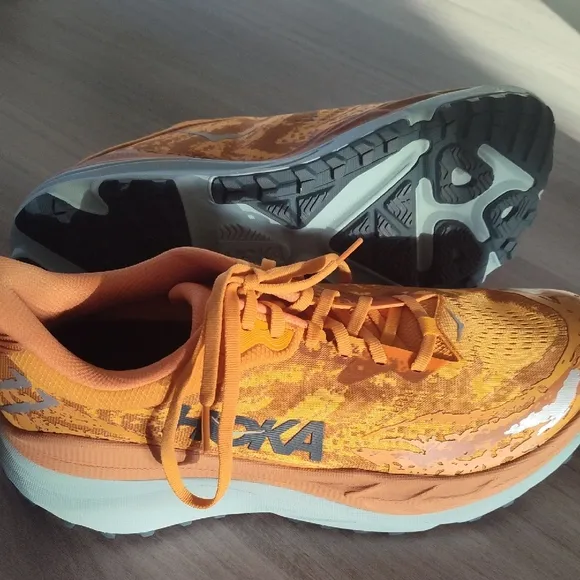 Hoka Orange and Gray Athletic Shoes for Running