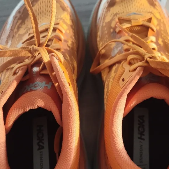 Hoka Orange and Gray Athletic Shoes for Running