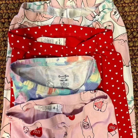 HUGE Lot of Girls Pajamas Carters Vaenait Sloths Hearts Unicorns Tie Dye 8/10/12