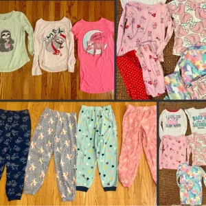 HUGE Lot of Girls Pajamas Carters Vaenait Sloths Hearts Unicorns Tie Dye 8/10/12
