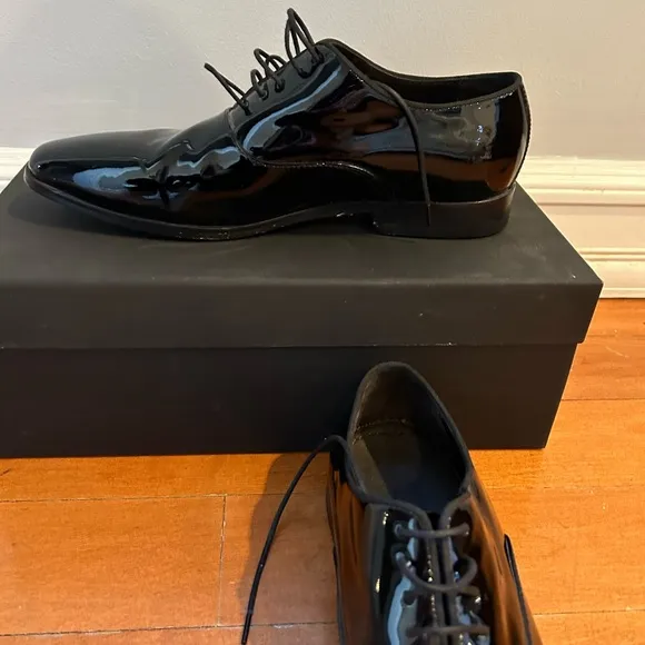 Hugo Boss Highline patent Oxford lace up men’s shoes size 7.5