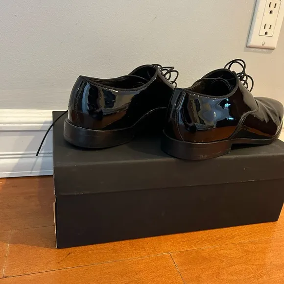 Hugo Boss Highline patent Oxford lace up men’s shoes size 7.5