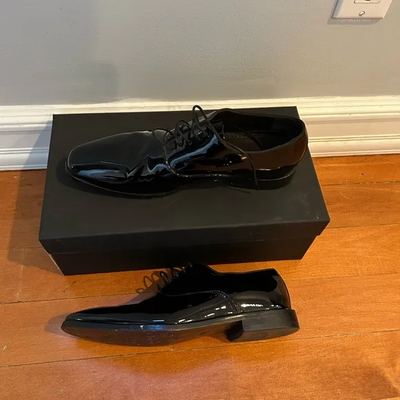 Hugo Boss Highline patent Oxford lace up men’s shoes size 7.5