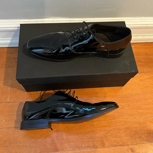Hugo Boss Highline patent Oxford lace up men’s shoes size 7.5