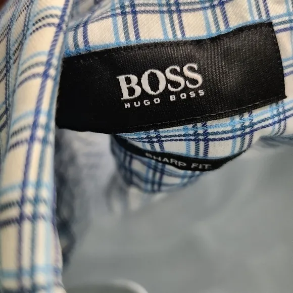 Hugo Boss Sharp Fit Long Sleeve Button Down Shirt Men Size 17