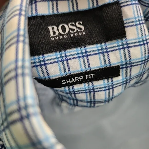 Hugo Boss Sharp Fit Long Sleeve Button Down Shirt Men Size 17