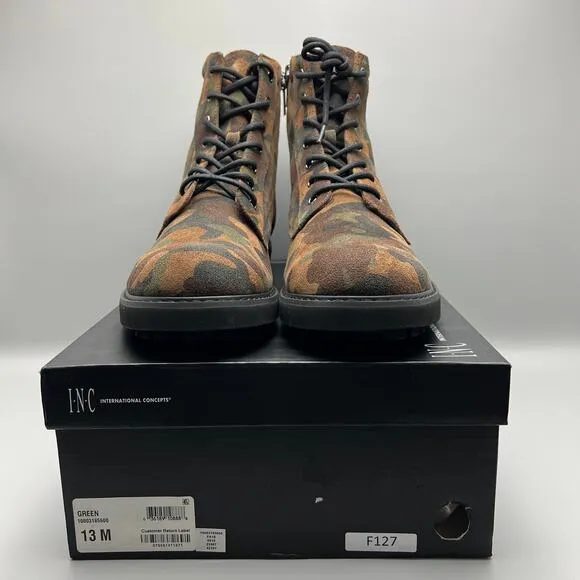 Inc International Concepts Wilder 42101 Leather Upper Camo Boots Mens 13M