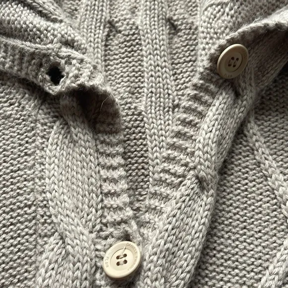 Italian pure baby alpaca long Cable Knit Cardigan NWT