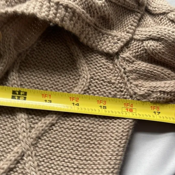 Italian pure baby alpaca long Cable Knit Cardigan NWT