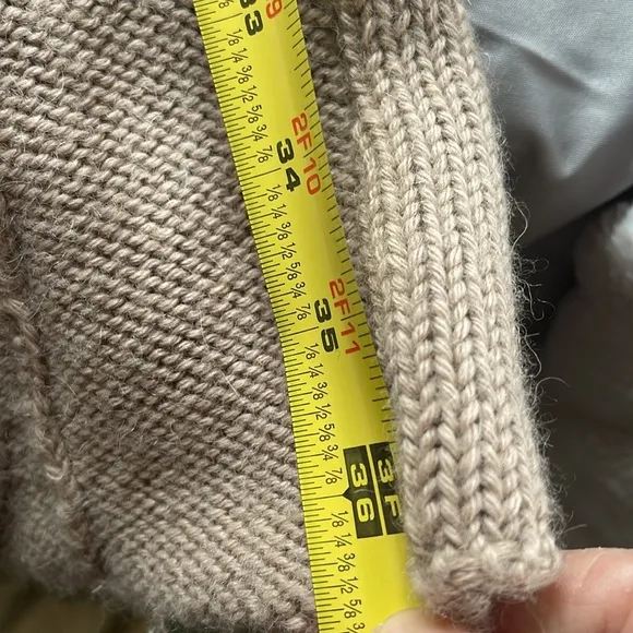 Italian pure baby alpaca long Cable Knit Cardigan NWT