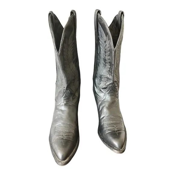 J Chrisholm Boots Leather Western Cowboy Size 9M Black Handcrafted USA Men