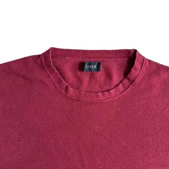 J CREW BURGUNDY LONG SLEEVE CASHMERE BLEND CREWNECK SWEATER SIZE MEDIUM