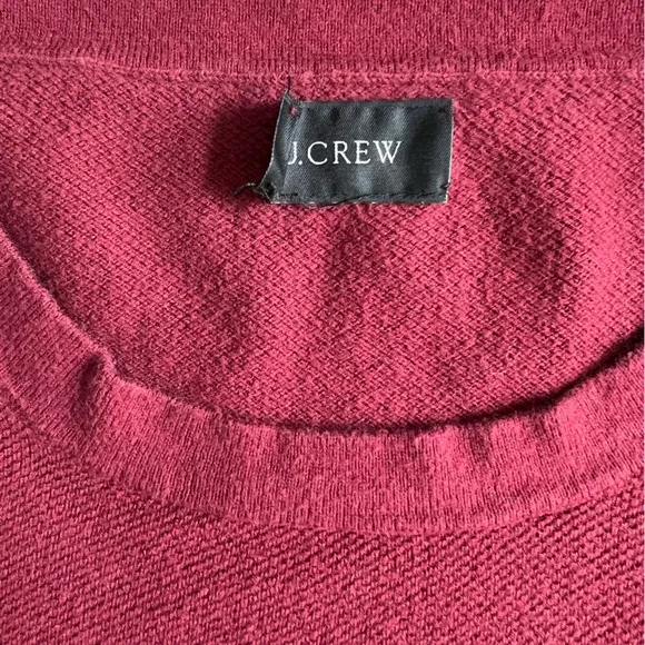 J CREW BURGUNDY LONG SLEEVE CASHMERE BLEND CREWNECK SWEATER SIZE MEDIUM