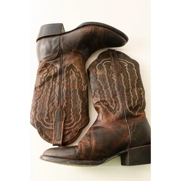 JB Dillon Goat Leather Western Brown Boots JBM3205 Men’s 8.5 D Cowboy Handmade