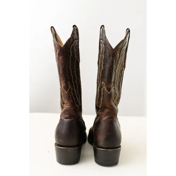 JB Dillon Goat Leather Western Brown Boots JBM3205 Men’s 8.5 D Cowboy Handmade