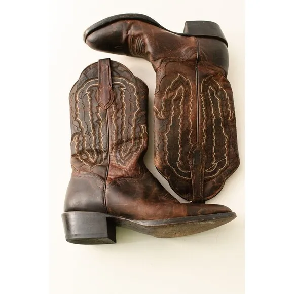 JB Dillon Goat Leather Western Brown Boots JBM3205 Men’s 8.5 D Cowboy Handmade