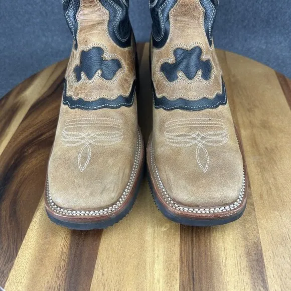 JB Dillon Reserve JBR2002 Brown Leather Western Cowboy Boots Men Size 6D