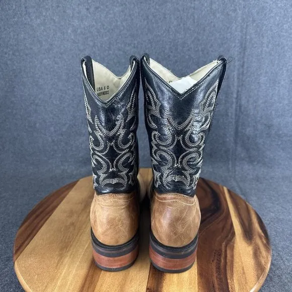 JB Dillon Reserve JBR2002 Brown Leather Western Cowboy Boots Men Size 6D