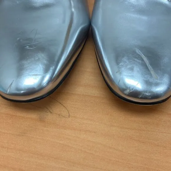 J.Crew Millie T-strap heels in metallic leather