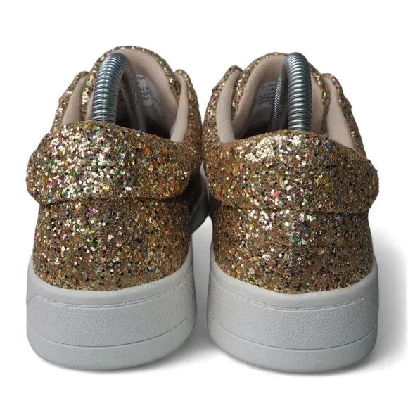 Jessica Simpson Silesta 4 Glitter Embellished Casual Sneakers Gold Women's 7.5M
