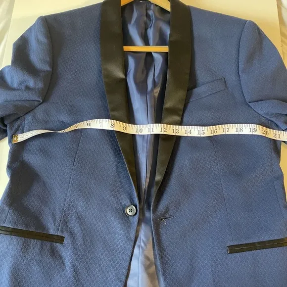JF J. Ferrar Blue Baroque Printed Evening Jacket Blazer Mens 40S Slim Fit
