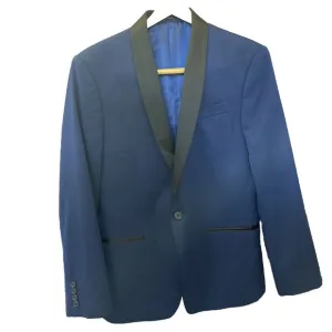 JF J. Ferrar Blue Baroque Printed Evening Jacket Blazer Mens 40S Slim Fit