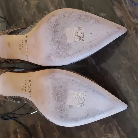 Jimmy Choo Hoops Snakeskin Lace-Up Heels