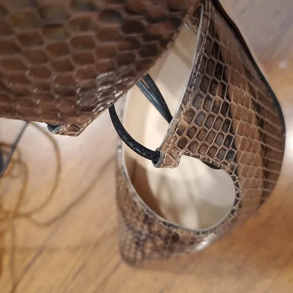 Jimmy Choo Hoops Snakeskin Lace-Up Heels