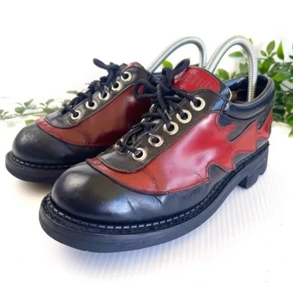 JOHN FLUEVOG 7TH HEAVEN FLAME FLAMING DERBY LACE-UP