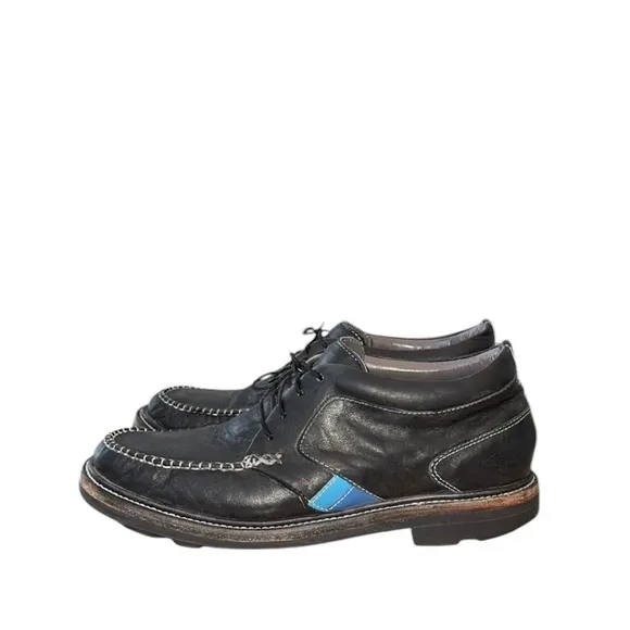 John Fluevog Angels High Point Black Moccasin Stitched Chukka‎ Shoes Size 10