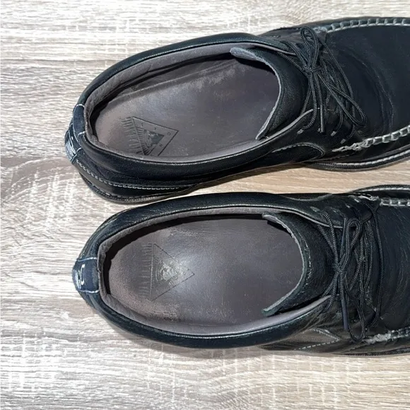 John Fluevog Angels High Point Black Moccasin Stitched Chukka‎ Shoes Size 10