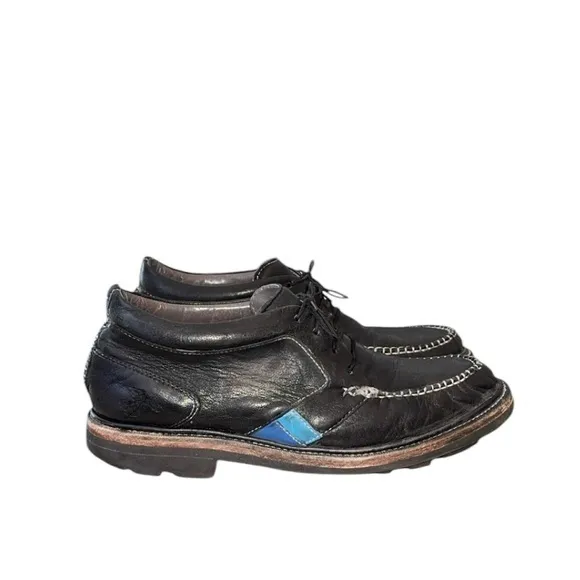 John Fluevog Angels High Point Black Moccasin Stitched Chukka‎ Shoes Size 10