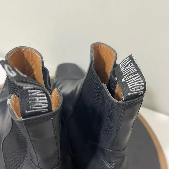 John Fluevog Boots Men 10.5 Black Gratitude Leather Ankle Chelsea