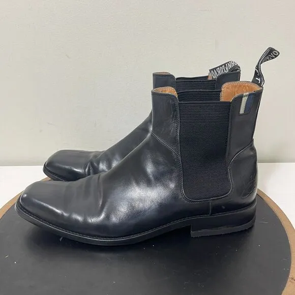 John Fluevog Boots Men 10.5 Black Gratitude Leather Ankle Chelsea