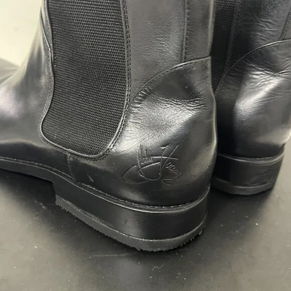 John Fluevog Boots Men 10.5 Black Gratitude Leather Ankle Chelsea