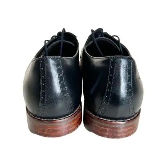 Johnston Murphy 1850 Mens Shoes Size 12 M Black Leather Oxford Brogue Derby Nice