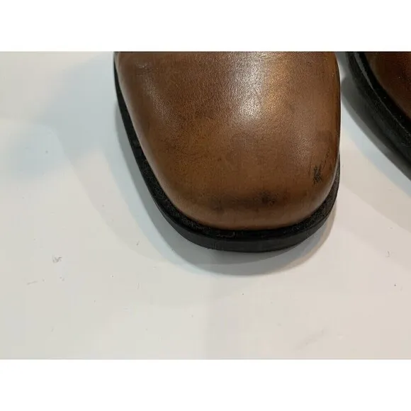 Johnston Murphy Men Boots 1476 Leather Size 10.5 Made in India Side Zip Brown