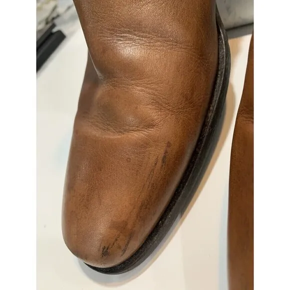 Johnston Murphy Men Boots 1476 Leather Size 10.5 Made in India Side Zip Brown