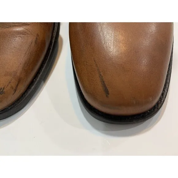 Johnston Murphy Men Boots 1476 Leather Size 10.5 Made in India Side Zip Brown