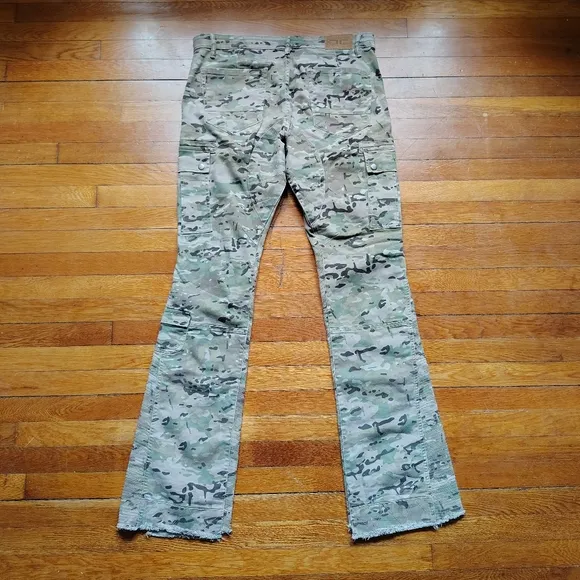 Jordan Craig Sean Stacked Jeans Camo Cargo Pants 36 Flare Mens Long Flared Pant