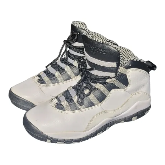 Jordan Retro 10 Steel 2013 Sz 6Y White Black Grey OG 310806-103 Wmns 7.5 SB11