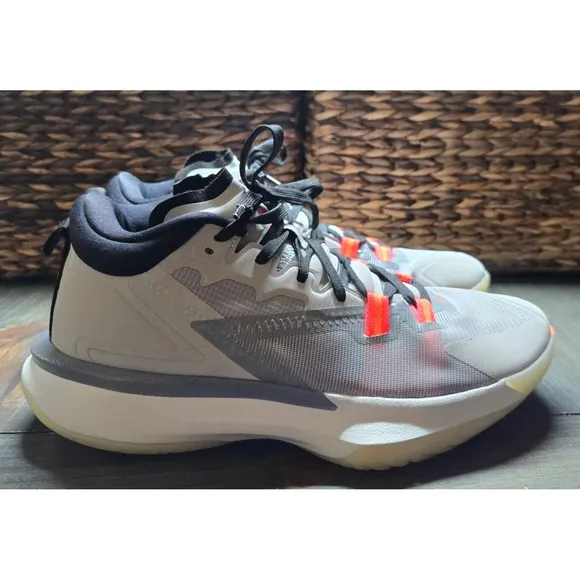 Jordan Zion 1 Basketball Shoes Performance Athletic Sneakers Gray Orange Size 12