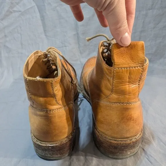 Jose Markham Brogue Tan Leather Cap Toe Ankle Boots Men Size 8