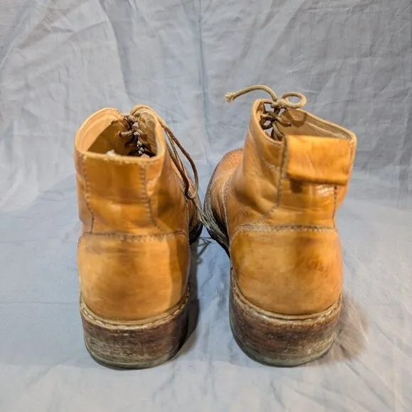 Jose Markham Brogue Tan Leather Cap Toe Ankle Boots Men Size 8