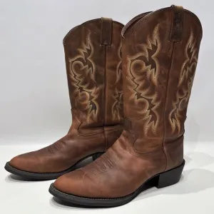Justin 2551 Stampede 13&quot; Brown Leather Western Boots Men 11D - Very Minimal Wear