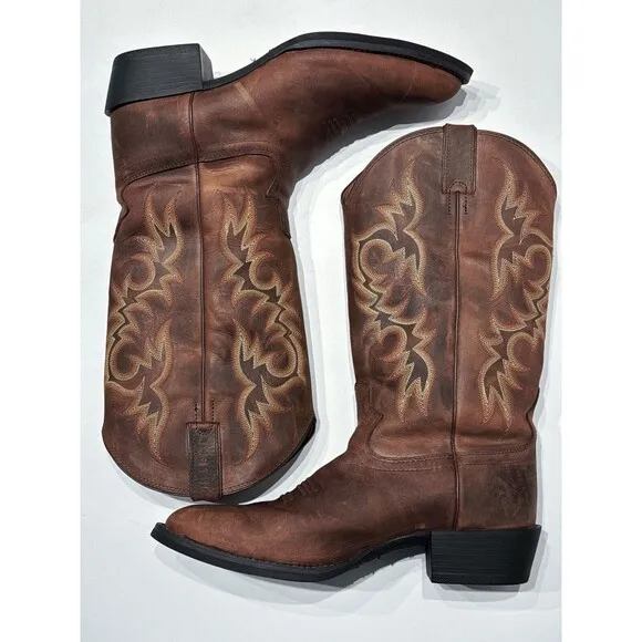 Justin 2551 Stampede 13&quot; Brown Leather Western Boots Men 11D - Very Minimal Wear