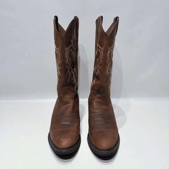 Justin 2551 Stampede 13&quot; Brown Leather Western Boots Men 11D - Very Minimal Wear