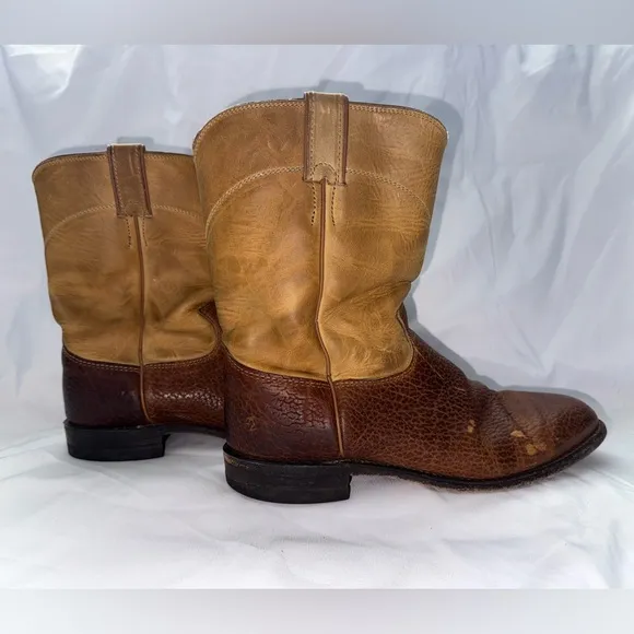 Justin 3425 Mens Western Cowboy Two Tone Boots Size 11 D