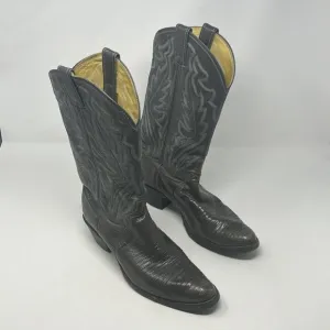 Justin Boots cowboy western 8327 size 8.5D men grey leather exotic lizard