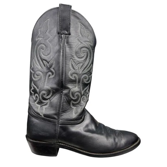Justin Men’s Black Leather Narrow Western Cowboy Boot Size US 13 B